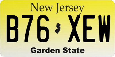 NJ license plate B76XEW