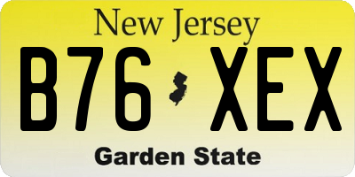 NJ license plate B76XEX