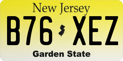 NJ license plate B76XEZ