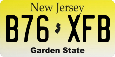NJ license plate B76XFB
