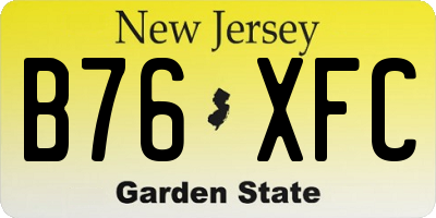 NJ license plate B76XFC