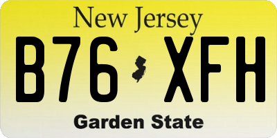 NJ license plate B76XFH