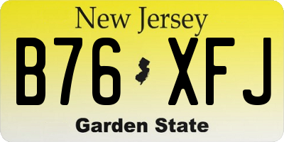 NJ license plate B76XFJ