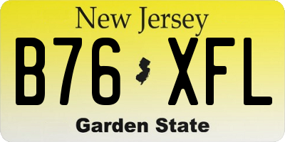 NJ license plate B76XFL