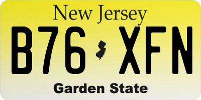 NJ license plate B76XFN