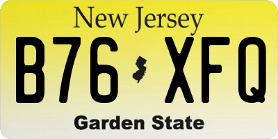 NJ license plate B76XFQ