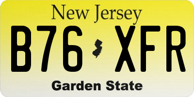 NJ license plate B76XFR