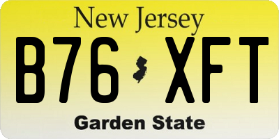 NJ license plate B76XFT