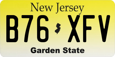 NJ license plate B76XFV