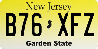 NJ license plate B76XFZ