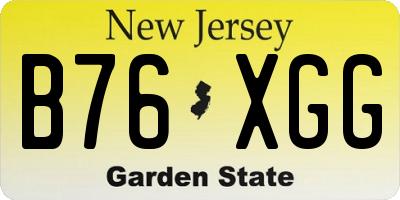 NJ license plate B76XGG