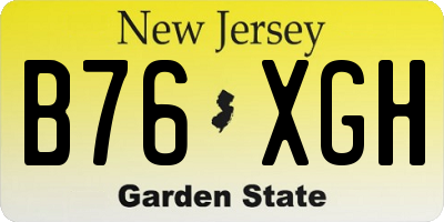 NJ license plate B76XGH