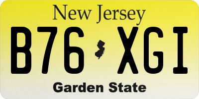 NJ license plate B76XGI