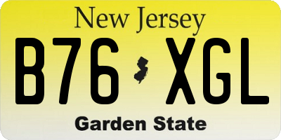 NJ license plate B76XGL