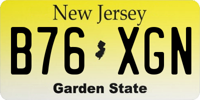 NJ license plate B76XGN