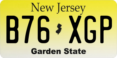 NJ license plate B76XGP