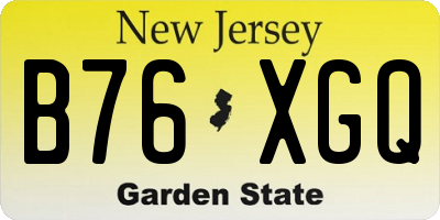NJ license plate B76XGQ