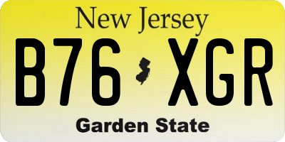 NJ license plate B76XGR
