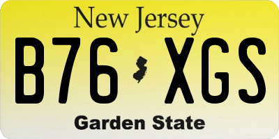 NJ license plate B76XGS