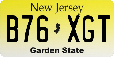 NJ license plate B76XGT