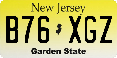 NJ license plate B76XGZ