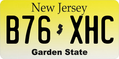 NJ license plate B76XHC