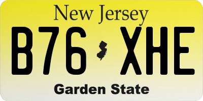 NJ license plate B76XHE