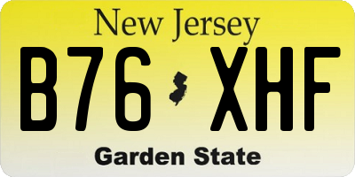 NJ license plate B76XHF