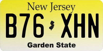 NJ license plate B76XHN