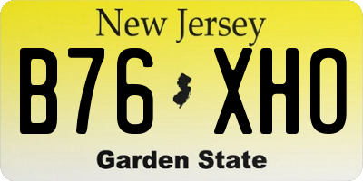 NJ license plate B76XHO