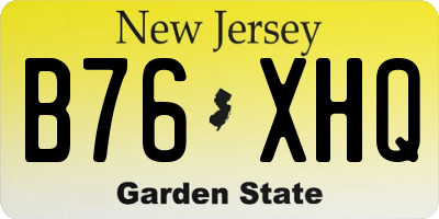 NJ license plate B76XHQ