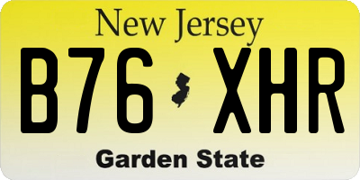 NJ license plate B76XHR