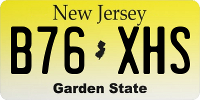 NJ license plate B76XHS