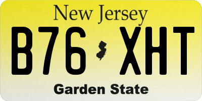 NJ license plate B76XHT