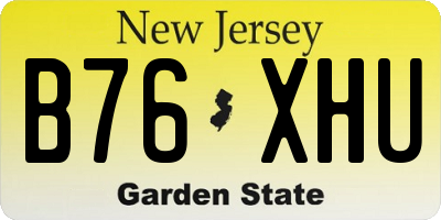 NJ license plate B76XHU