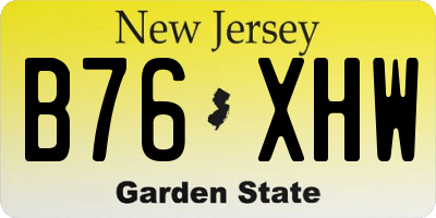 NJ license plate B76XHW