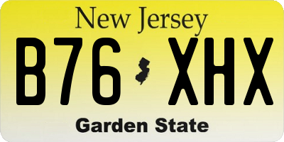 NJ license plate B76XHX