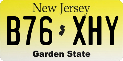NJ license plate B76XHY