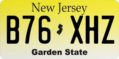 NJ license plate B76XHZ