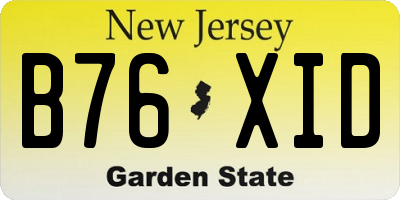 NJ license plate B76XID