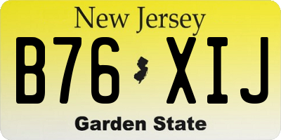 NJ license plate B76XIJ