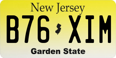 NJ license plate B76XIM