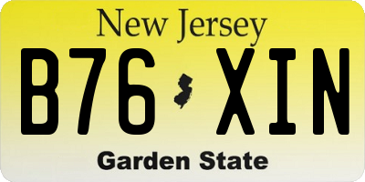 NJ license plate B76XIN