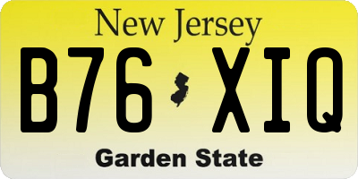 NJ license plate B76XIQ