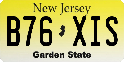NJ license plate B76XIS