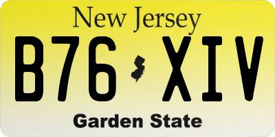 NJ license plate B76XIV