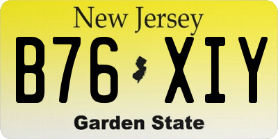 NJ license plate B76XIY