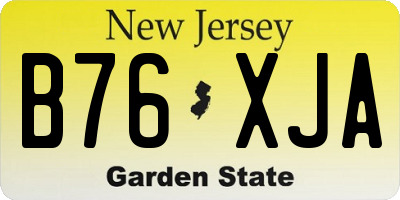 NJ license plate B76XJA