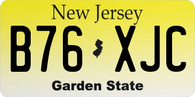 NJ license plate B76XJC