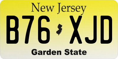 NJ license plate B76XJD